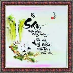 Tranh thư pháp vẽ tay chữ - SAY -